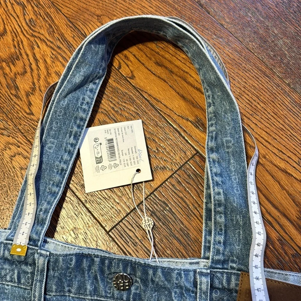 Baum und Pferdgarten Denim Large Tote with Leather Logo Patch - Blue